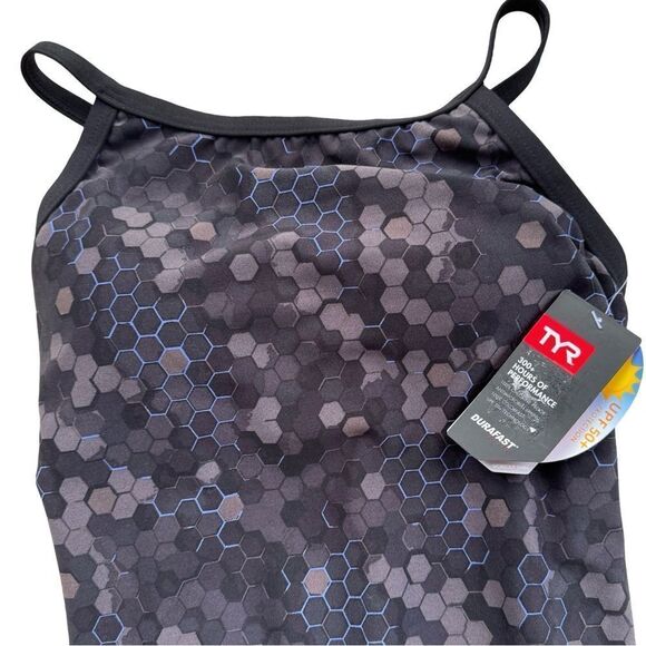 TYR Durafast Elite Women's Diamond Controlfit Swimsuit - Carbon Hex- 10 - NWT - Picture 9 of 16